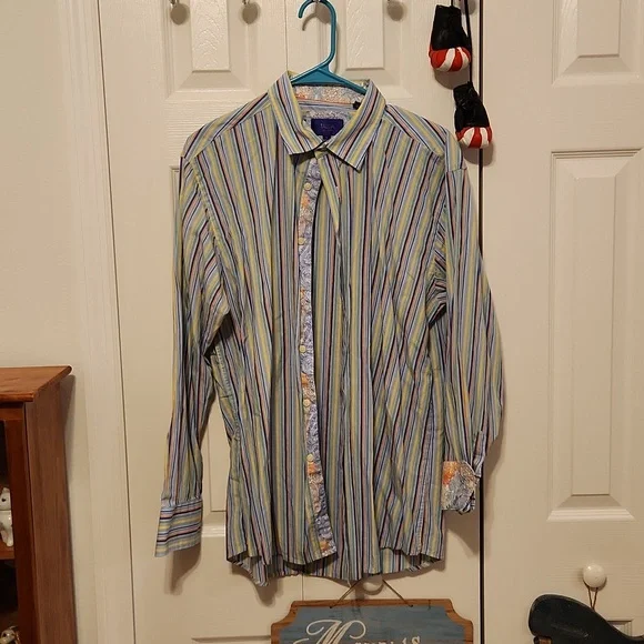 Tallia Shirts | Tallia Striped Mens Button Down Shirt | Color: Blue/Yellow | Size: L | Mamichula16's Closet Tallia Shirts | Tallia Striped Mens Button Down Shirt | Color: Blue/Yellow | Size: L | Mamichula16's Closet